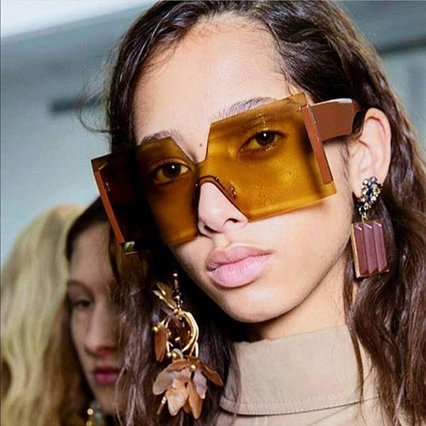 

brand fashion oversized big wholesale retro clear sunglasses frame sun square special shade 2018 designer glasses female for eyewear dmmqe, White;black