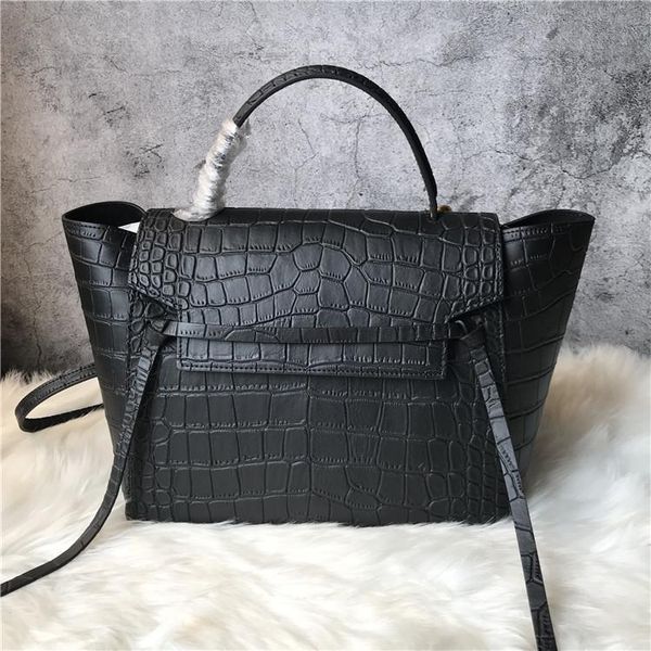 

elegant2019 catfish grain crocodile genuine leather woman will capacity tassels single shoulder portable wing package