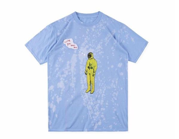 

трэвис скотт мужские дизайнерские футболки галстук умирающий астронавт письмо печатные повседневные короткие рукава круглый вырез пуловер фу, White;black