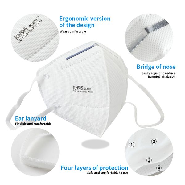 

10pcs kn95 dustproof anti-fog and breathable face mouth masks 95% filtration n95 masks features as kf94 ffp2
