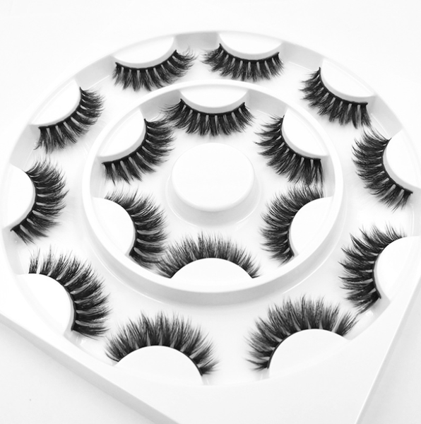 

new 8 pairs 8-25mm fake eyelashes 100% mink eyelashes mink lashes natural dramatic volume extension false