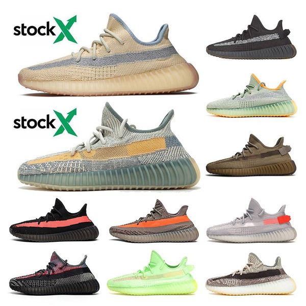 

israfil size 48 kanye west mens womens running shoes new cinder static desert earth tail light flax stock x reflective sneakers trainers, Black