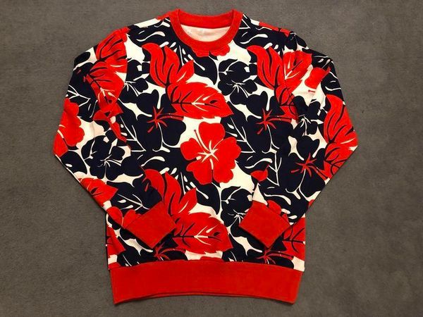 

fashion-19ss france italy new fashion turtle bamboo leaf flowers print cotton men women mens hoodies luxury sweatshirts, Black