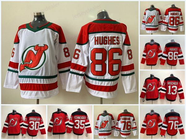 

2019 Jack Hughes New Jersey Devils Hockey Jerseys 86 Jack Hughes 76 PK Subban 9 Taylor Hall 35 Schneider 13 Nico Hischier 30 Martin Brodeur