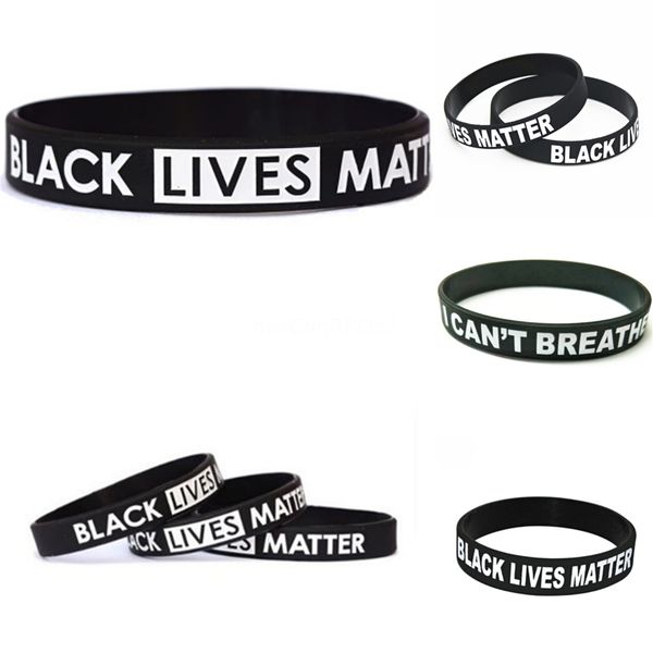 

black lives matter25 1 pcs soft rubber stainless steel men's fashion bracelets 2020 new silicone wristbands wholesale style mixed #5169