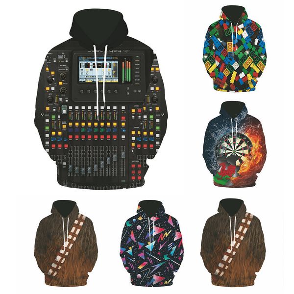 

hoodies mmen's autumn fashion 3d printing khaki hoodie hooded loose long sleeve sweatshirt 19aug22 p30, Black