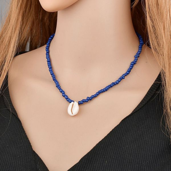 

fashion necklaces 2019 women gril 4mm small beads necklace minimalist seashell necklace summer beach jewelry pendant, Silver
