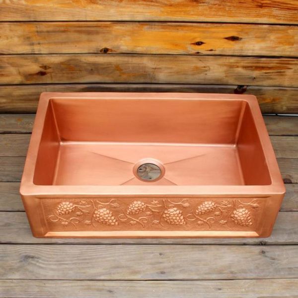 2019 China Kithen Sink Smooth Surface Copper Farmhouse Sink Undermount Or Drop In Installation Copper Kitchen Sink From Sellergc 1304 53