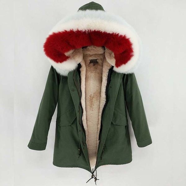

2019 winter jacket women long parka detachable streetwear new fashion natural real fox fur collar hood coat outerwear y191016, Black;brown