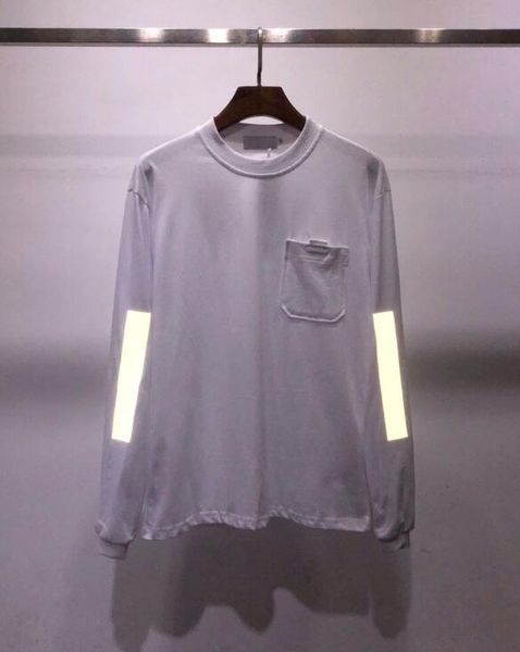 

mens отражательной дизайнер свитер итальянский бренд моды улица хип-хоп вокруг шеи фуфайки мужчины личности карман роскошный спортивный свит, Black