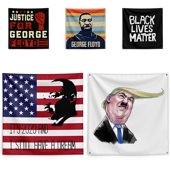 

george floyd printing tapestry black lives matter household wall banner black lives matter flag 150*150cm #qa64310