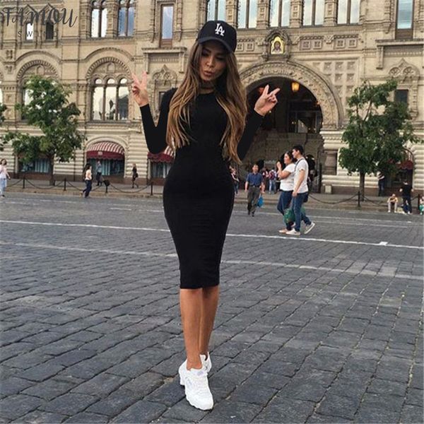 

2020 осень горячие тонкий bodycon платье женщин сплошной цвет chic платья партии вскользь sleep wear внутри wear vestidos pencil платье, Black;gray