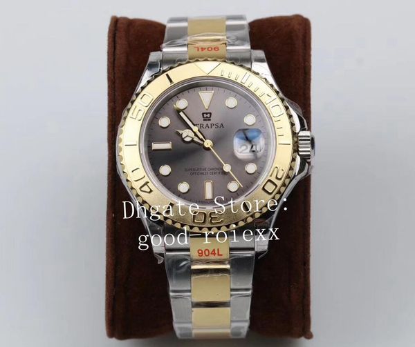 

3 colour mens 904l steel gold watches gm factory automatic cal.3135 sapphire watch men 126621 116621 16623 gray blue eta master wristwatches, Slivery;brown