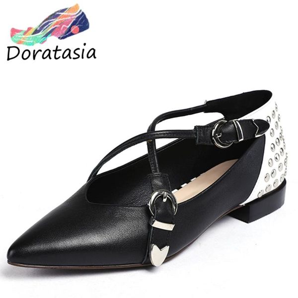 

doratasia fashion girl pointed toe hollow pvc low heel pumps summer pumps women 2020 consise office shoes woman, Black