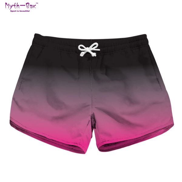 

summer women beach shorts drawstring pants running gym gradient color surf board shorts pocket travel surf swimwear