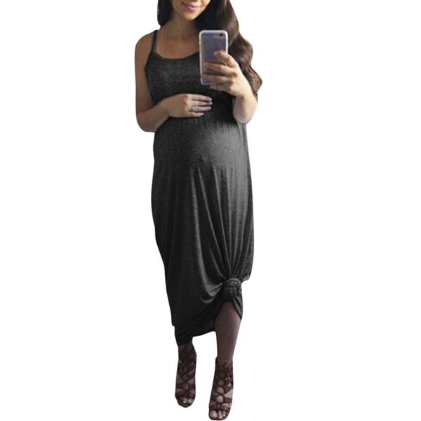 

TELOTUNY Maternity Sleeveless Solid Dresses Summer Bandage Nursing Fashion Holiday Sundress 2019 Women's Pregnancy Dress 19L0712