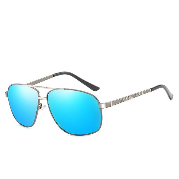 

men' brand designer men's sunglasses men's metal polarized sunglasses business high-end polarized sunglasses high-end driver, White;black