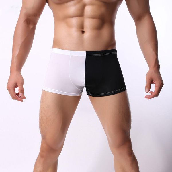 

men underwear shorts underpants pouch soft breathable panties underwear men boxer boxershorts men, Black;white