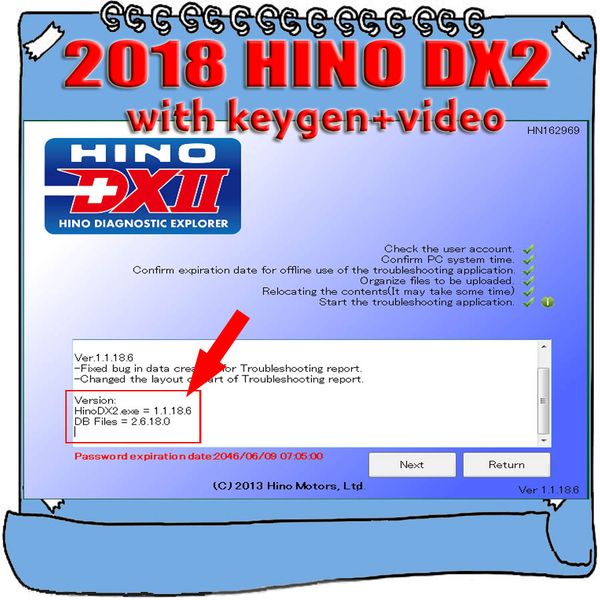 

2018 for hino diagnostic explorer 2 for hino dx2 1.1.18.6 + troubleshootings database + keygen activator