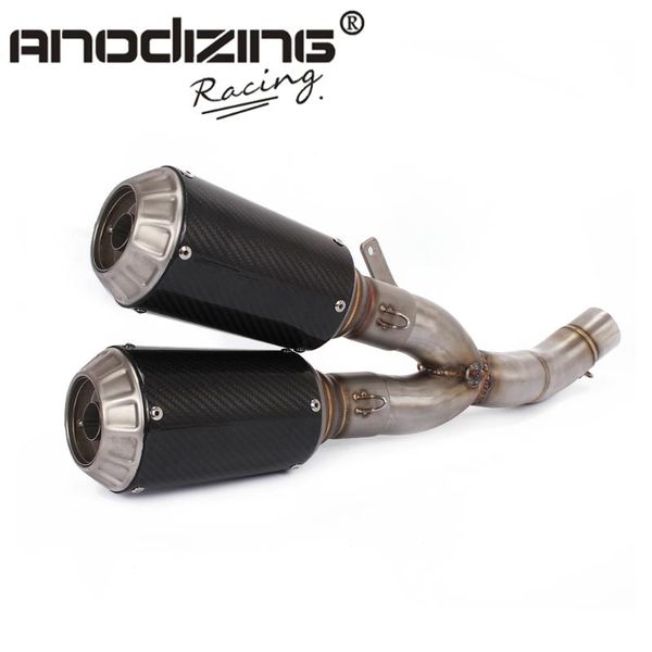 

motorcycle exhaust full stystem middle pipe + muffler for slip-on