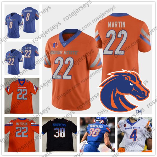 

ncaa boise state broncos #38 leighton vanderesch 27 jay ajayi 8 demarcus lawrence 22 doug martin alexander mattison оранжевый черный синий д, Black