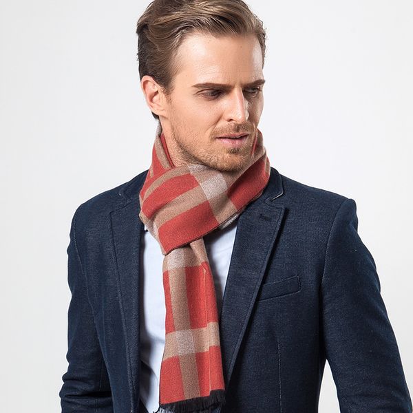 

autumn and winter new business leisure section lattice scarf gift man scarf high-end men warm, Blue;gray