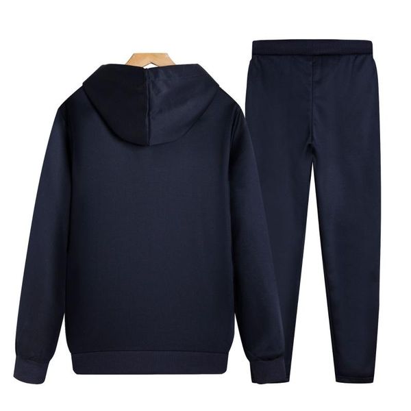 

2018 осень новый стиль мужской комплект с длинным рукавом мужская спортивная одежда пальто с капюшоном сплошной цвет толстовка, Black