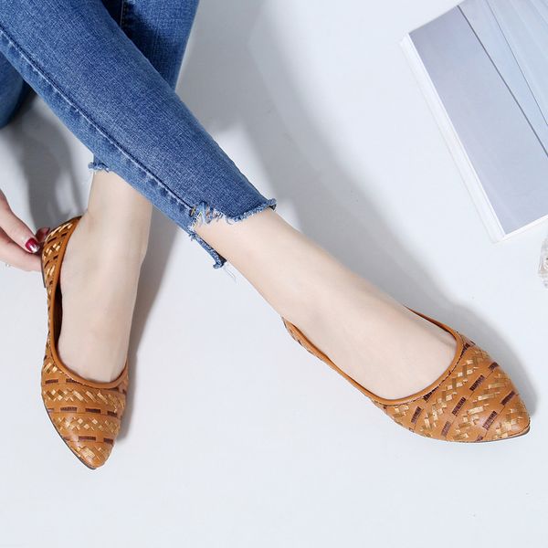 

women's fashion shoes 2019 new bohemian shallow mouth single shoes comfortable flat ladies lazy casual zapatos planos, Black