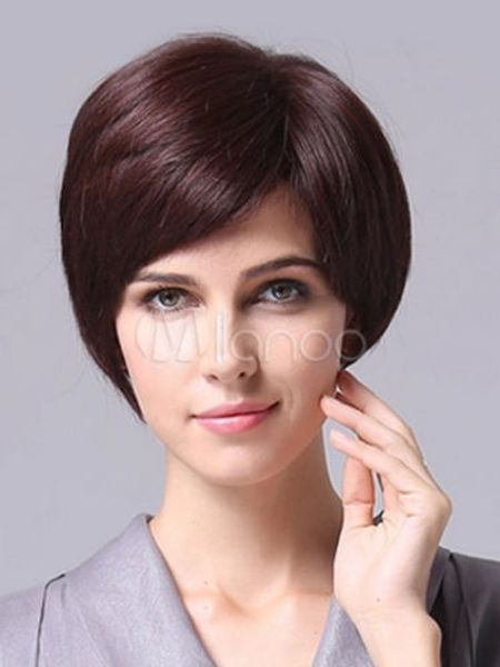 100 Real Hair Chestnut Brown Short Side Swept Bangs Really