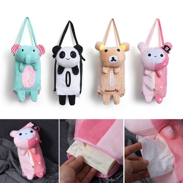

1 pcs cute cartoon car seat back cover holder paper napkin box tissue box car accessories styling