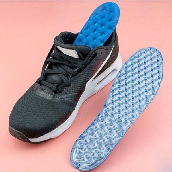 

1 pair full length air cushion sports insoles shoes pad for men and women sports running wear insoles, Black