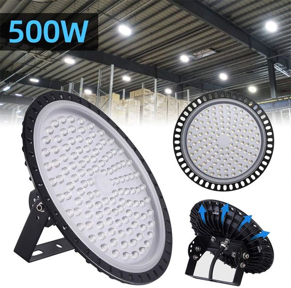 

500w ufo led high bay lighting промышленное освещение 6000k ip65 склад светодиодные огни коммерческая bay освещение гаража завода workshop