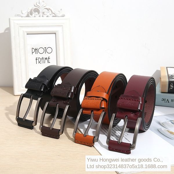 

pin pin buckle men's imitation leather belt men's super fiber belt belt, Black;brown