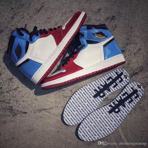 

new air authentic 1 mid high og fearless fear blue red retro limits, like fear, are often just an illusion men basketball shoes ck5666-100