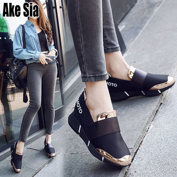 

аке sia mujer женщины femine слип-on повседневный сгущаться soft soled пары тапочек мокасины zapatillas flat ленивый отдых flattie обувь a14, Black