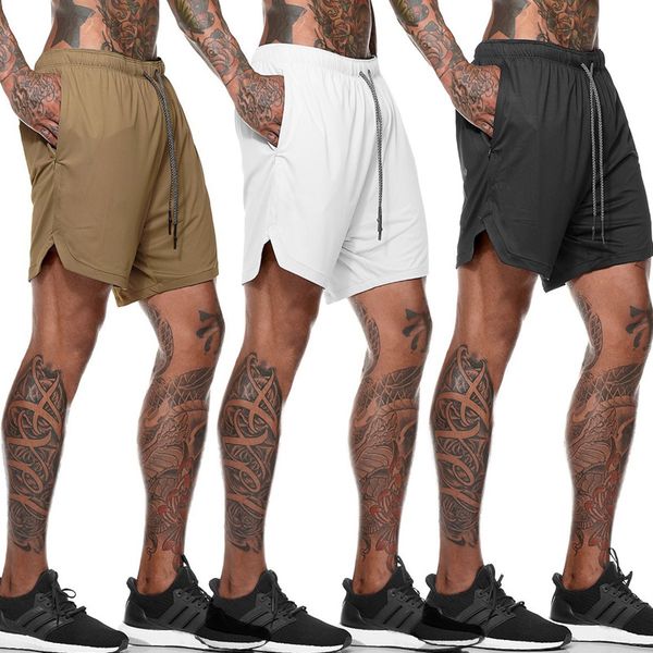 

summer running shorts men 2 in 1 sports jogging fitness shorts quick dry athletic basketball breathable plus size xxxl, Black;blue