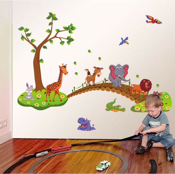 Removable Wall Sticker Cartoon Animals Wall Decal Stickers