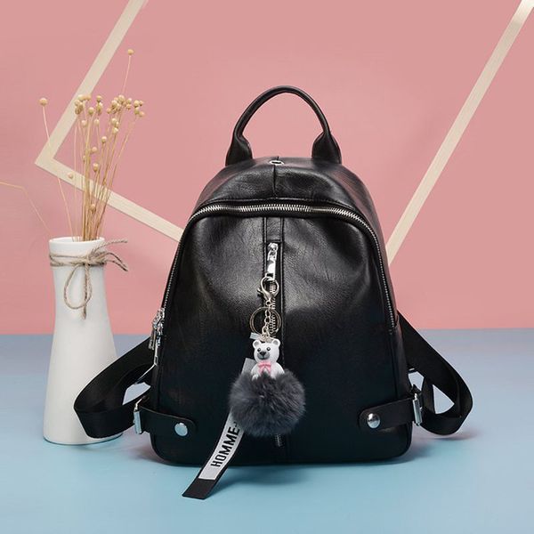 

new women girl backpack rucksack shoulder school bag travel pu leather