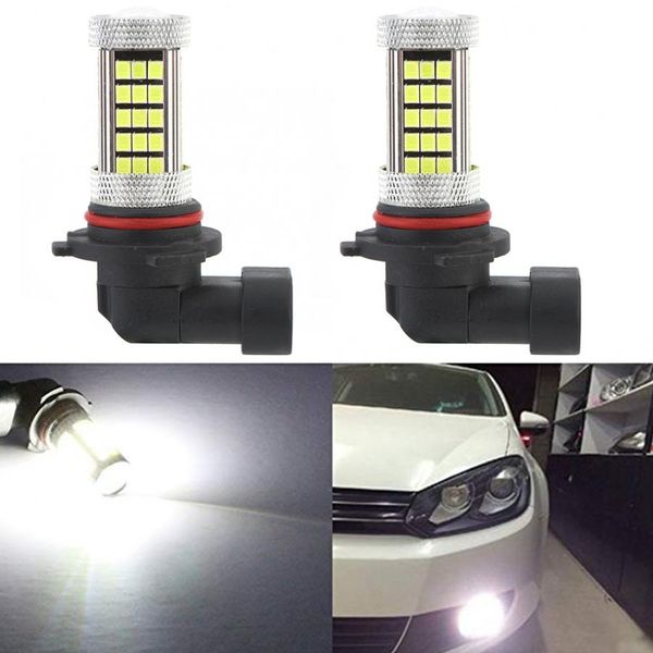 

car styling 1 pair of 9006 car led fog light day running light lamp bulbs 63pcs 2835 leds 6000k 2400lm 12v-24v