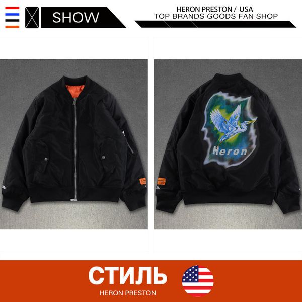 

Mens 2019 Luxury Designer Clothes Crane Printing Outdoor Baseball Jackets HERON PRESTON Jacket Letter Embroidery Mens Designer Jackets