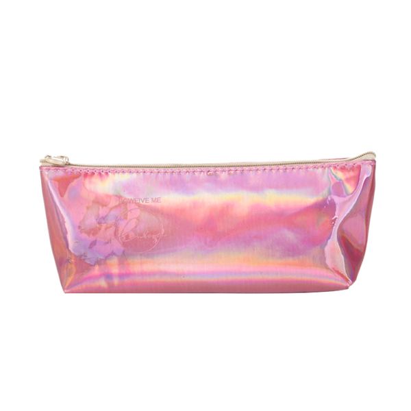 

iridescent pencil case quality pu school supplies stationery gift holographic pencil bag school cute box tools