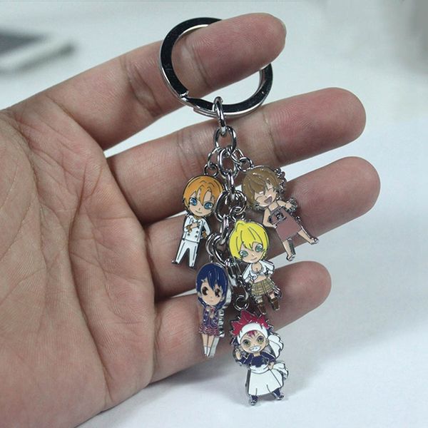 

japanses anime key chains wars shokugeki no soma keychain acrylic cartoon figure car key chains christmas day gift, Silver