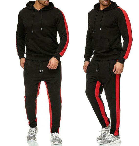 

2019 the new tracksuit fashion men sportswear two piece sets all cotton fleece thick hoodie+pants sporting suit, Gray