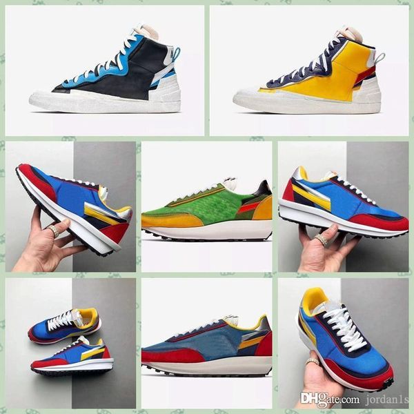 

nldwf2 2019 authentic blazer mid high sacai legend blue with the dunk snow beach ld waffle multi bv0072-001 men outdoor shoes size36-45