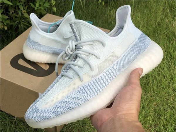 

2019 authentic originals v2 cloud white citrin men women running shoes 3m reflective fw5318 fw3042 fw3043 kanye west sneakers with box
