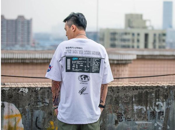 

brand summer designer ins nasa printed men tshirts hip hop casual streetwear harajuku hipster short sleeve tees malet shirts sdl04, White;black