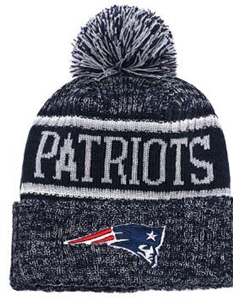 

new striped sideline design england sport cuffed knit hat wool bonnet warm beanies hip hop patriots knitted skull cap for men women 14, Yellow