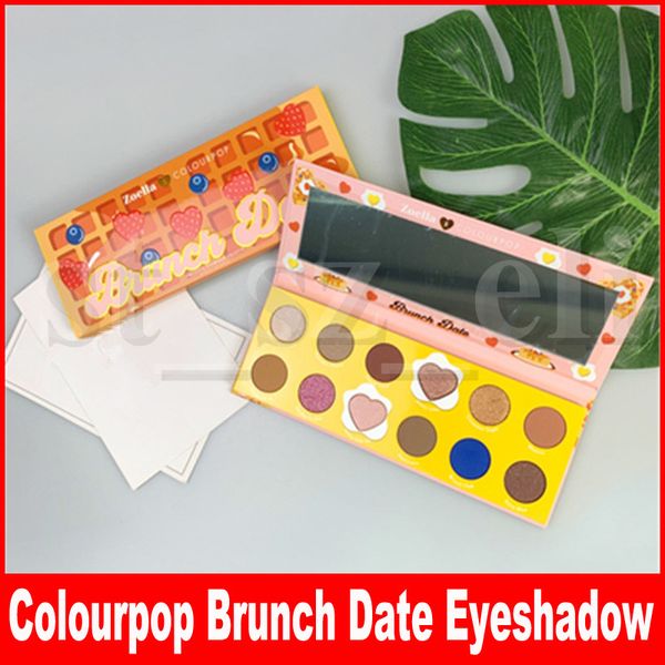 

zoella x colourpop eye makeup cake eyeshadow brunch date 12 colors eye shadow pressed powder palette