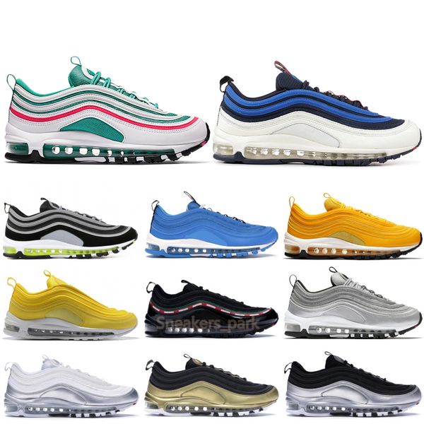 

97s running shoes men women south beach corduroy white undftd black trainers stylist shoes silver bullet sport sneakers