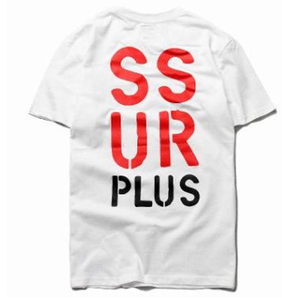 

SSUR Plus Letters Designer Tshirts for Men Summer Skateboard Tees Short Sleeved Tops